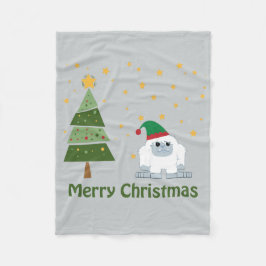 メリークリスマスイティ フリースブランケット