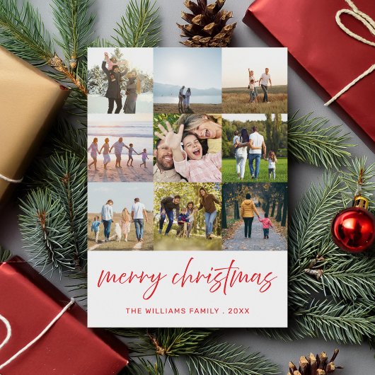 メリークリスマスイムナリストスクリプト9フォトコラージュ シーズンカード