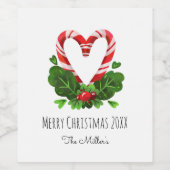 メリークリスマスイヤー名前をカスタムする ワインラベル (シングルラベル)