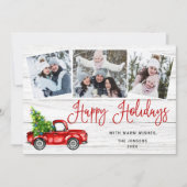 メリークリスマスイヤー赤いファームトラック3写真 シーズンカード (正面)