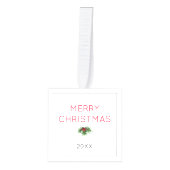 メリークリスマスイヤーPet写真x 4ホリデーおもしろい キューブオーナメント (正面)