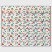 メリークリスマスイラストレーションパターン ラッピングペーパー (フラット)