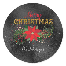 メリークリスマスイングリッシュブラック金ゴールドグラス