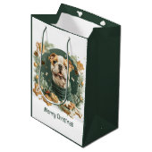 メリークリスマスイングリッシュブルドッグ ミディアムペーパーバッグ (正面アングル)