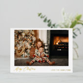 メリークリスマスインスタントフォト 箔招待状 (立ち正面)