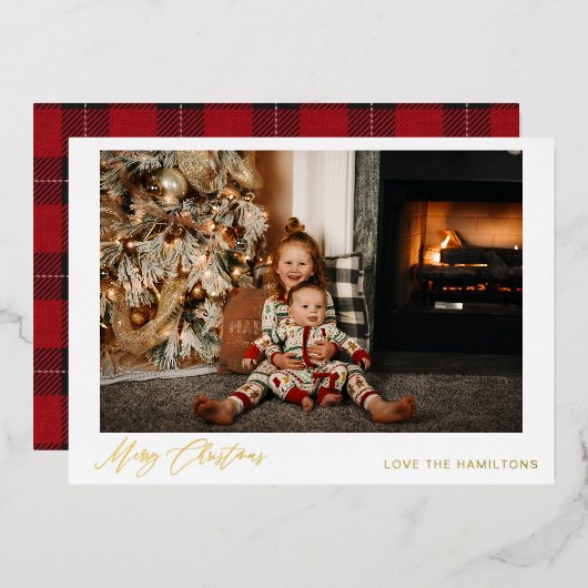 メリークリスマスインスタントフォト 箔招待状 (正面/裏面)