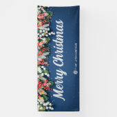 メリークリスマスインドアアウトドアブルークリスマス 横断幕 (縦)