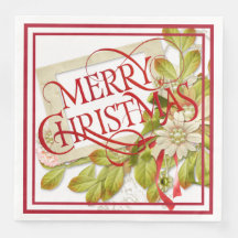 メリークリスマスウィズグリーン花模様装飾用クッション