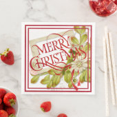 メリークリスマスウィズグリーン花模様装飾用クッション (インサイチュ)