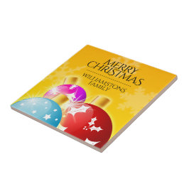 メリークリスマスウィズフェスティバルホリデーオーナメント タイル