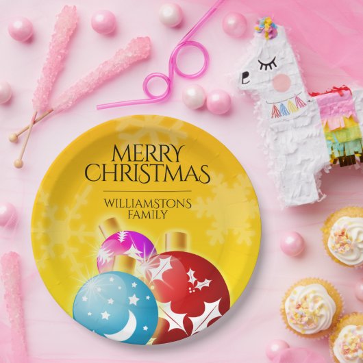 メリークリスマスウィズフェスティバルホリデーオーナメント ペーパープレート (パーティー)