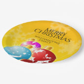 メリークリスマスウィズフェスティバルホリデーオーナメント ペーパープレート (アングル)