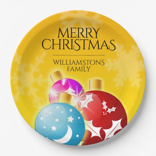 メリークリスマスウィズフェスティバルホリデーオーナメント ペーパープレート (正面)
