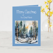 メリークリスマスウィズワンダフルナース カード (黄色い花)