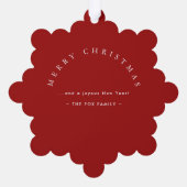 メリークリスマスウィッシュウォーターカラーキツネ&ツリー オーナメントカード (裏面)