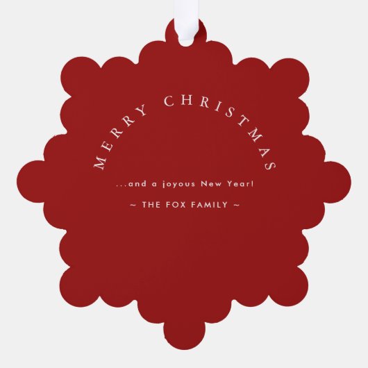 メリークリスマスウィッシュウォーターカラーキツネ&ツリー オーナメントカード (裏面)