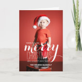 メリークリスマスウィッシュズホリデーフォトグリーティングカード シーズンカード (正面)