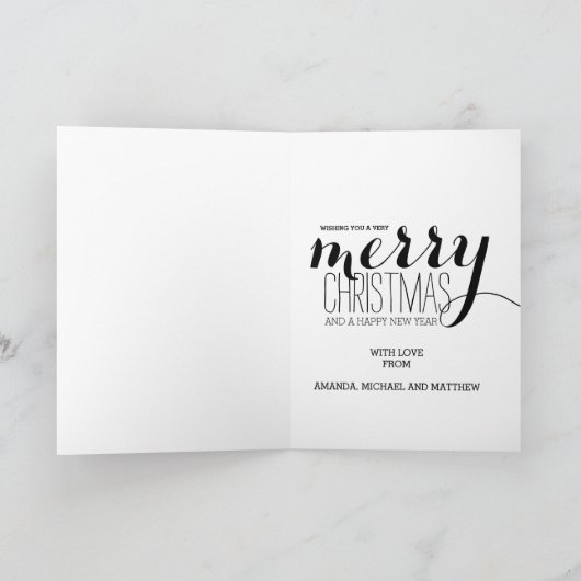 メリークリスマスウィッシュズホリデーフォトグリーティングカード シーズンカード (内部)