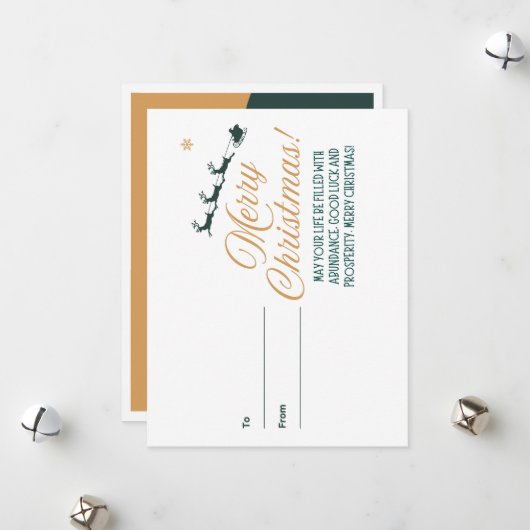 メリークリスマスウィッシュホリデーカード シーズンカード (正面/裏面インサイチュ)