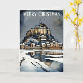 メリークリスマスウィッシュモンサンミシェルアビー カード (黄色い花)