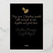 メリークリスマスウィッシュレトロクリスマスカードゴールドフォイル 箔シーズンカード (裏面)