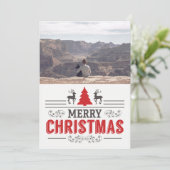 メリークリスマスウィッシュレトロタイポグラフィファミリーフォト シーズンカード (スタンド正面)