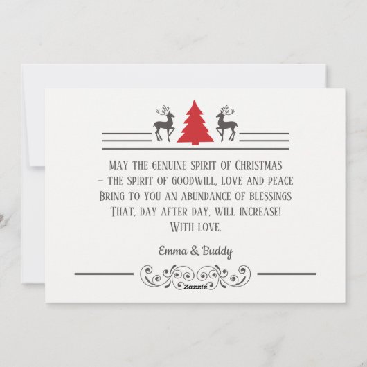 メリークリスマスウィッシュレトロタイポグラフィファミリーフォト シーズンカード (裏面)