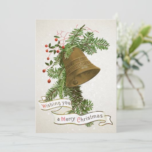 メリークリスマスウィッシュヴィンテージベルエバーグリーンベリー シーズンカード (スタンド正面)