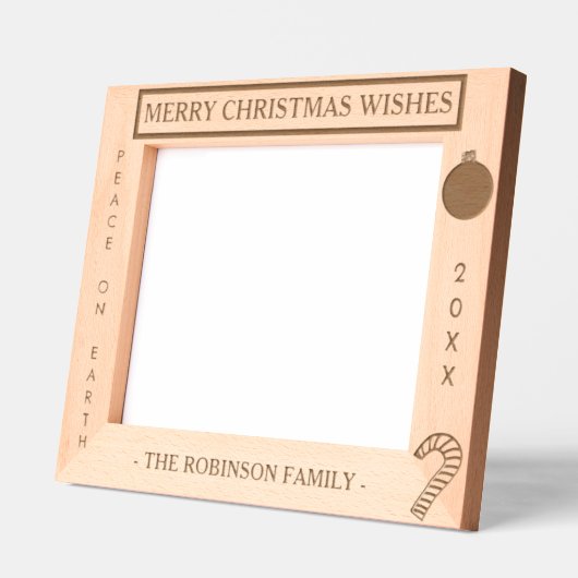 メリークリスマスウィッシュ名10 x 8写真 レーザー彫刻フレーム (左)