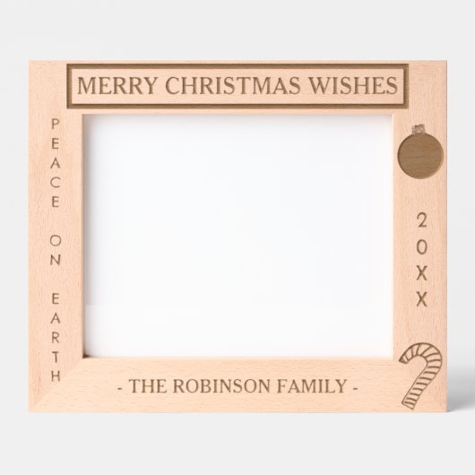 メリークリスマスウィッシュ名10 x 8写真 レーザー彫刻フレーム (正面)
