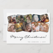 メリークリスマスウィットブラック10フォトコラージュ シーズンカード (正面)
