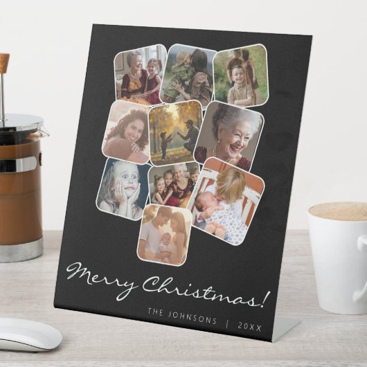 メリークリスマスウィットブラック10フォトコラージュ 台座サイン (インサイチュ)