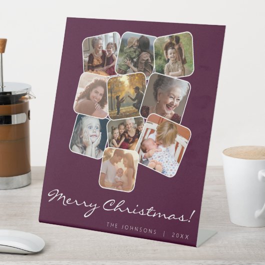 メリークリスマスウィットブラック10フォトコラージュ 台座サイン (インサイチュ)