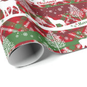 メリークリスマスウィンターアニマルテーマ ラッピングペーパー (ロールコーナー)
