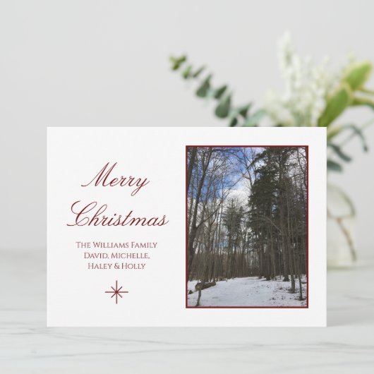 メリークリスマスウィンターウッズホリデーカード シーズンカード (スタンド正面)