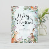 メリークリスマスウィンターウッドランドキツネラビットカード (スタンド正面)