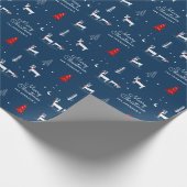 メリークリスマスウィンターウッドランドパーソナライズされたラップ ラッピングペーパー (角)