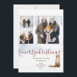 メリークリスマスウィンターキツネ3 Photo Collage シーズンカード<br><div class="desc">冬の風景の森の背景にかわいいキツネを描いたこのシックなホリデーカードで、3枚の特別な写真、家族の名前、日付をパーソナライズ。Thisisnomeによる設計©</div>
