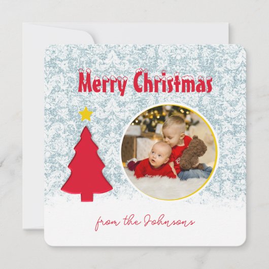 メリークリスマスウィンターシーンの写真 シーズンカード (正面)