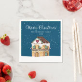 メリークリスマスウィンターシーンジンジャーブレッドハウス スタンダードカクテルナプキン (インサイチュ)