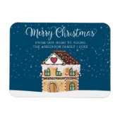 メリークリスマスウィンターシーンジンジャーブレッドハウス マグネット (横)