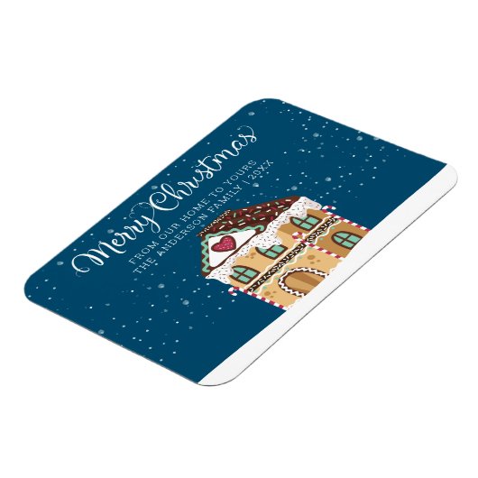 メリークリスマスウィンターシーンジンジャーブレッドハウス マグネット (左側)