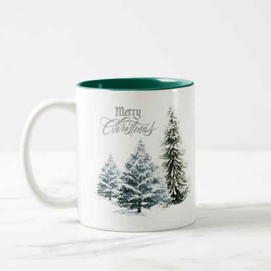 メリークリスマスウィンターシーンツートーンコーヒーマグ ツートーンマグカップ (左)