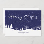 メリークリスマスウィンターシーンホリデーカード シーズンカード (正面/裏面)