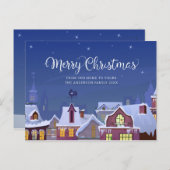 メリークリスマスウィンターシーンルーフトップスホリデーズ 案内ポストカード (正面/裏面)