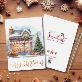 メリークリスマスウィンターシーン金ゴールド 箔シーズンカード