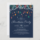 メリークリスマスウィンターストッキングホリデーパーティー 招待状 (正面)