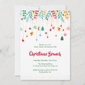 メリークリスマスウィンターストッキングホリデーパーティー 招待状 (正面)