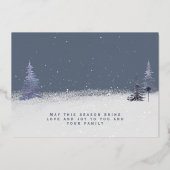 メリークリスマスウィンタースノーファミリーフォト金ゴールド 箔シーズンカード (裏面)