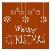 メリークリスマスウィンタースノーフレークタイポグラフィ ポスター (正面)